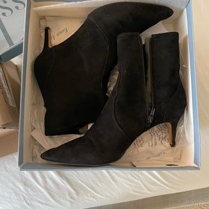 Black microsuade boots with heel